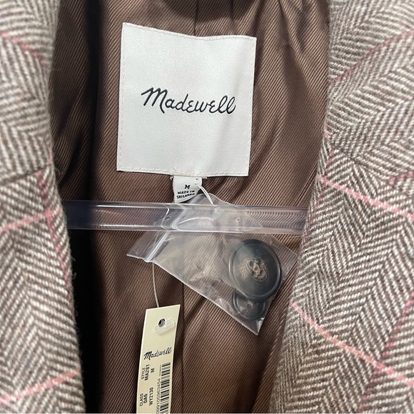 Madewell Larsen Blazer Brown Plaid Size Medium - Picture 2 of 6